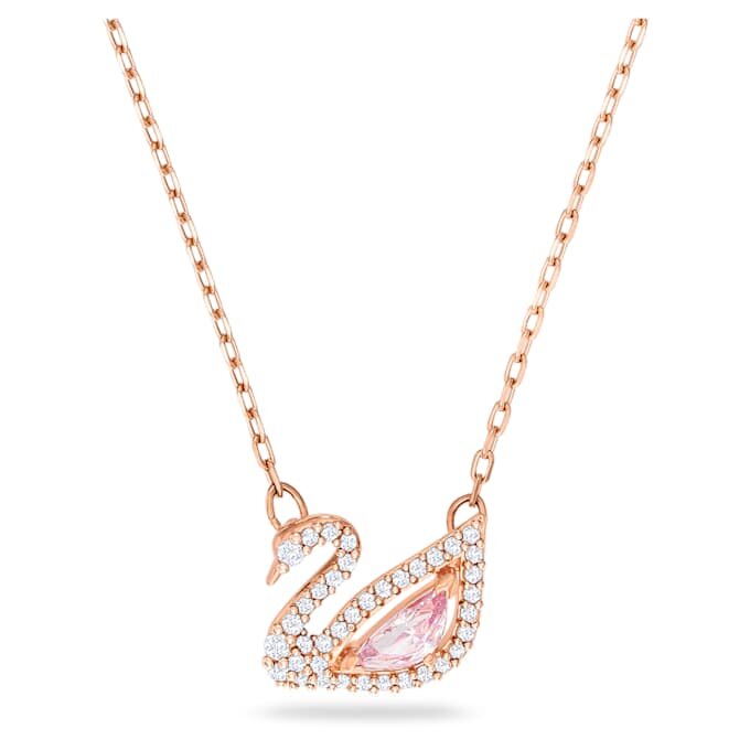 Collar de cisne, rosa, chapado en oro rosa Collar de cisne, rosa, chapado en oro rosa