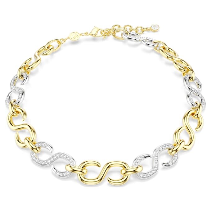 Collar Dextera de corte redondo, cadena, blanco, acabado en metales mixtos Collar Dextera de corte redondo, cadena, blanco, acabado en metales mixtos