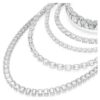 Collar en capas Millenia con cortes variados, blanco, chapado en rodio Collar en capas Millenia con cortes variados, blanco, chapado en rodio