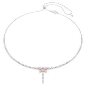 Collar en Y Ariana Grande X Swarovski con cortes variados, libélula, multicolor, chapado en rodio