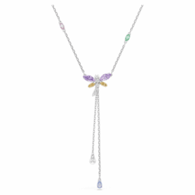 Collar en Y Ariana Grande X Swarovski con cortes variados, libélula, multicolor, chapado en rodio