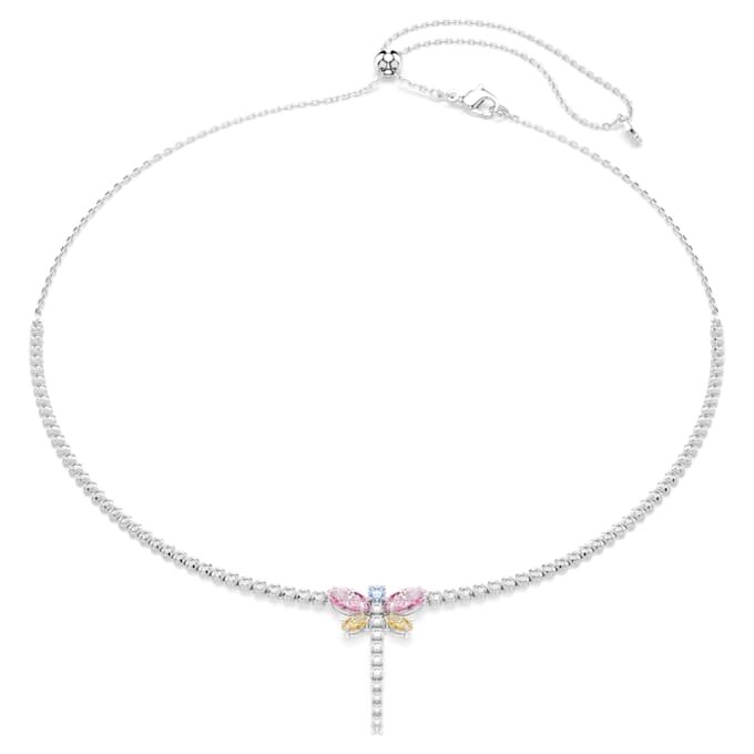 Collar en Y Ariana Grande X Swarovski con cortes variados, libélula, multicolor, chapado en rodio Collar en Y Ariana Grande X Swarovski con cortes variados, libélula, multicolor, chapado en rodio