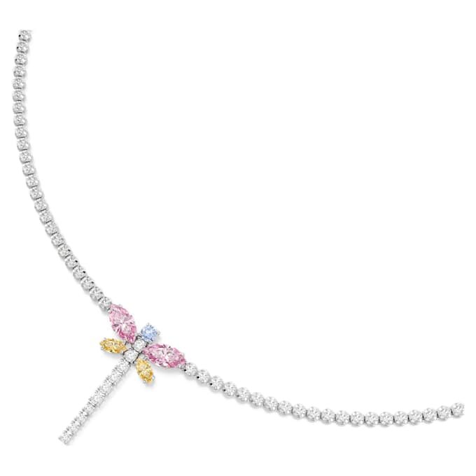 Collar en Y Ariana Grande X Swarovski con cortes variados, libélula, multicolor, chapado en rodio Collar en Y Ariana Grande X Swarovski con cortes variados, libélula, multicolor, chapado en rodio