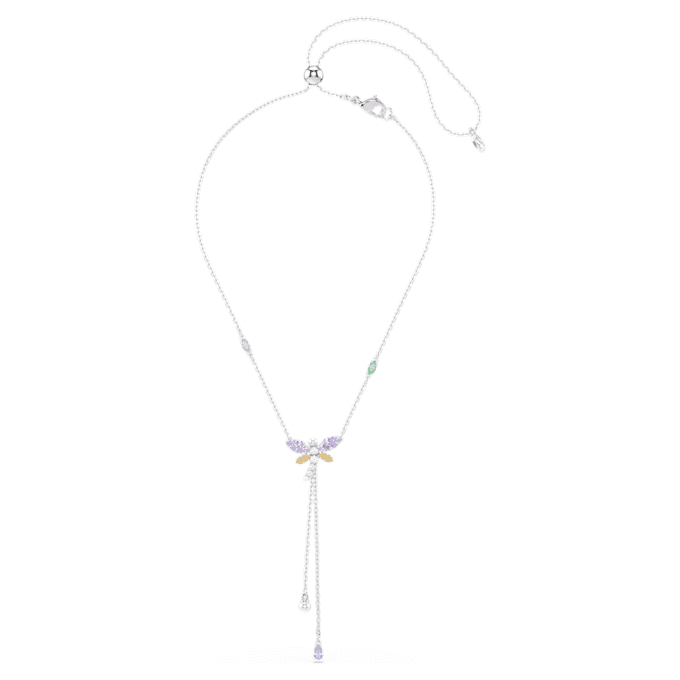 Collar en Y Ariana Grande X Swarovski con cortes variados, libélula, multicolor, chapado en rodio Collar en Y Ariana Grande X Swarovski con cortes variados, libélula, multicolor, chapado en rodio