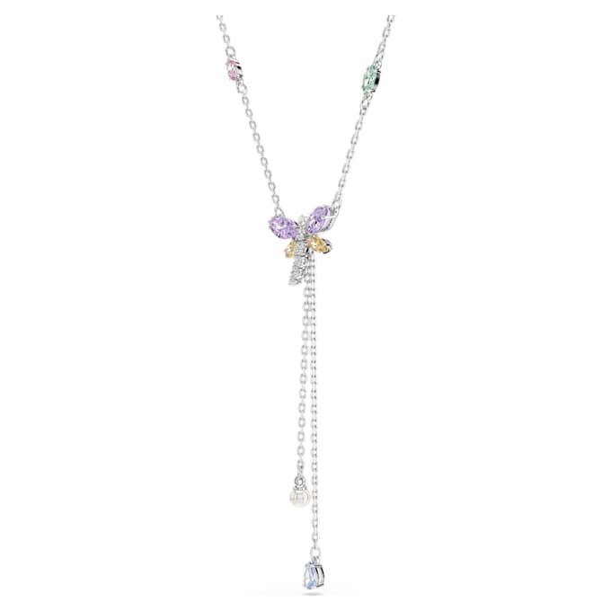 Collar en Y Ariana Grande X Swarovski con cortes variados, libélula, multicolor, chapado en rodio Collar en Y Ariana Grande X Swarovski con cortes variados, libélula, multicolor, chapado en rodio