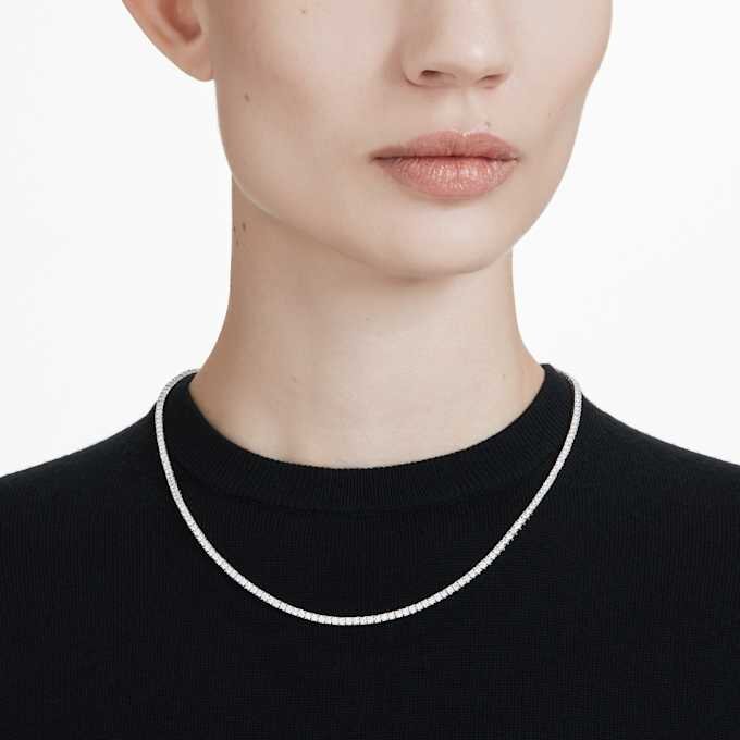 Collar «Eternity Tennis» con diamantes cultivados en laboratorio, 7 Ct Tw, forma redonda, oro blanco de 14K Collar «Eternity Tennis» con diamantes cultivados en laboratorio, 7 Ct Tw, forma redonda, oro blanco de 14K