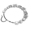 Collar «Feather» de la Colección Viena, blanco, chapado en rutenio Collar «Feather» de la Colección Viena, blanco, chapado en rutenio