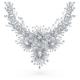 Collar Galaxy con diamantes cultivados en laboratorio, 156,62 Ct en total, formas variadas, oro blanco de 18 quilates
