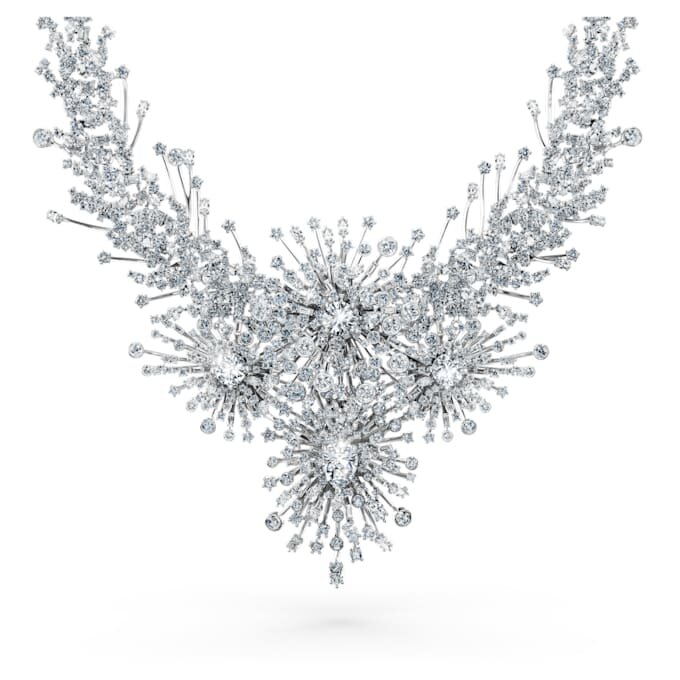 Collar Galaxy con diamantes cultivados en laboratorio, 156,62 Ct en total, formas variadas, oro blanco de 18 quilates Collar Galaxy con diamantes cultivados en laboratorio, 156,62 Ct en total, formas variadas, oro blanco de 18 quilates
