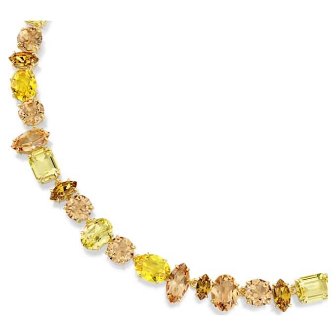 Collar Gema con cortes variados, amarillo, chapado en tono dorado Collar Gema con cortes variados, amarillo, chapado en tono dorado