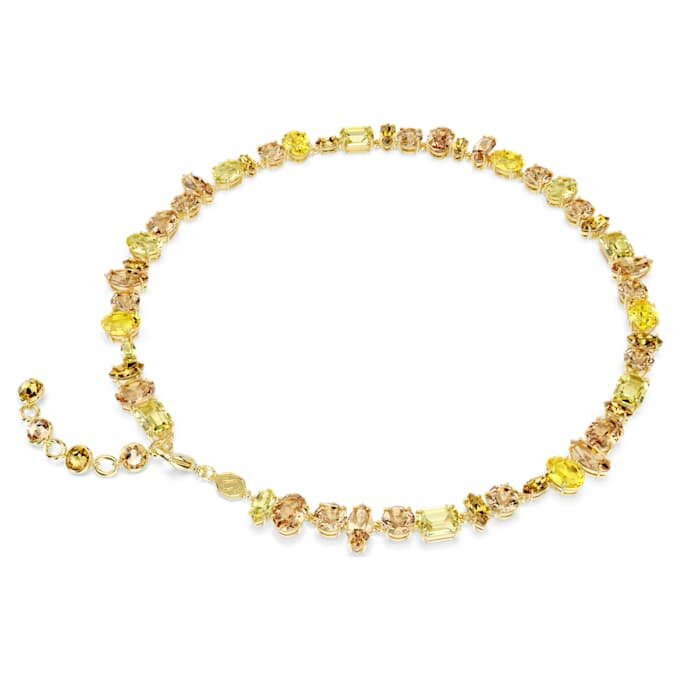 Collar Gema con cortes variados, amarillo, chapado en tono dorado Collar Gema con cortes variados, amarillo, chapado en tono dorado