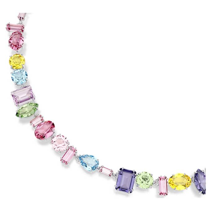Collar Gema con cortes variados, multicolor, chapado en rodio Collar Gema con cortes variados, multicolor, chapado en rodio