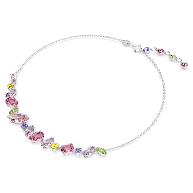 Collar Gema con cortes variados, multicolor, chapado en rodio Collar Gema con cortes variados, multicolor, chapado en rodio