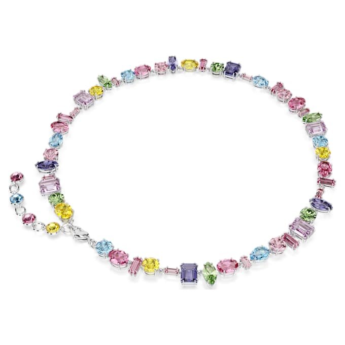 Collar Gema con cortes variados, multicolor, chapado en rodio Collar Gema con cortes variados, multicolor, chapado en rodio