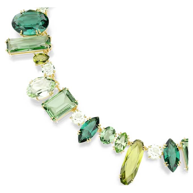 Collar Gema con cortes variados, verde, chapado en tono dorado Collar Gema con cortes variados, verde, chapado en tono dorado