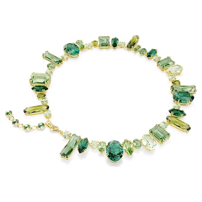 Collar Gema con cortes variados, verde, chapado en tono dorado Collar Gema con cortes variados, verde, chapado en tono dorado