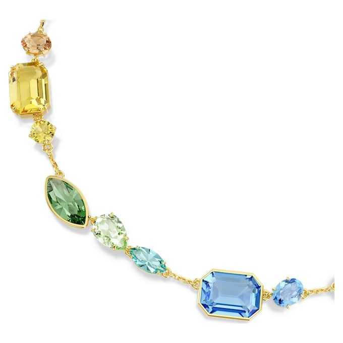 Collar Gema de cortes variados, multicolor, chapado en tono dorado Collar Gema de cortes variados, multicolor, chapado en tono dorado