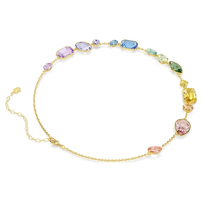 Collar Gema de cortes variados, multicolor, chapado en tono dorado Collar Gema de cortes variados, multicolor, chapado en tono dorado