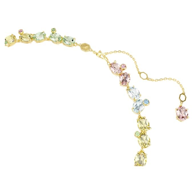 Collar Gema Tennis con cortes variados, multicolor, chapado en tono dorado Collar Gema Tennis con cortes variados, multicolor, chapado en tono dorado