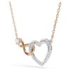 Collar Hyperbola con símbolo de Infinity y corazón, blanco, acabado en metales mixtos