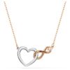 Collar Hyperbola con símbolo de Infinity y corazón, blanco, acabado en metales mixtos