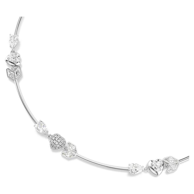 Collar Idyllia con corazón y flecha, blanco, chapado en rodio Collar Idyllia con corazón y flecha, blanco, chapado en rodio