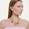 Collar Idyllia con cortes variados, corazón, llave, multicolor, chapado en tono dorado Collar Idyllia con cortes variados, corazón, llave, multicolor, chapado en tono dorado