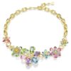 Collar Idyllia con cortes variados, flor, multicolor, chapado en tono dorado Collar Idyllia con cortes variados, flor, multicolor, chapado en tono dorado