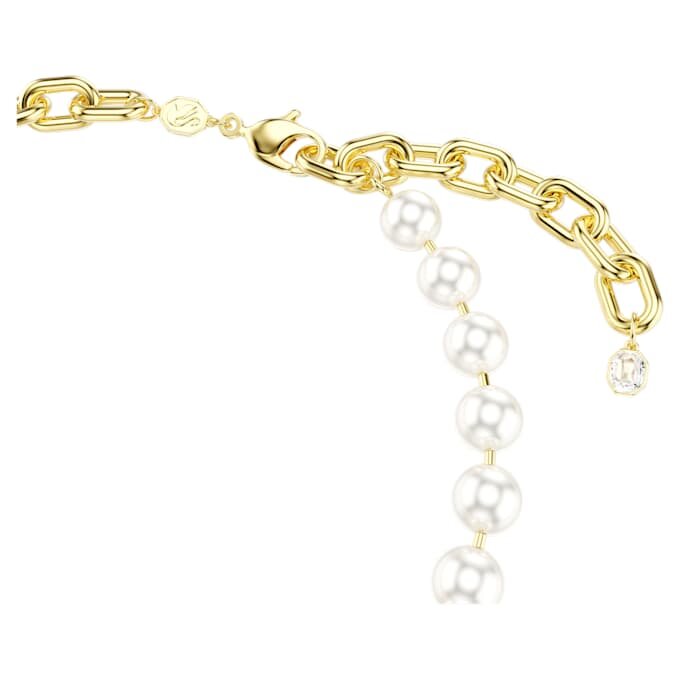 Collar Idyllia con perlas de cristal, blanco, chapado en oro Collar Idyllia con perlas de cristal, blanco, chapado en oro
