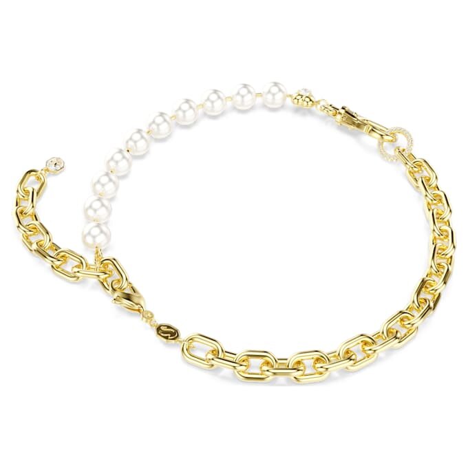 Collar Idyllia con perlas de cristal, blanco, chapado en oro Collar Idyllia con perlas de cristal, blanco, chapado en oro