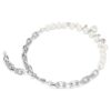 Collar Idyllia con perlas de cristal, cortes variados, blanco, chapado en rodio Collar Idyllia con perlas de cristal, cortes variados, blanco, chapado en rodio