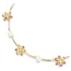 Collar Idyllia con perlas de cristal, cortes variados, motivos florales, multicolor, chapado en tono dorado Collar Idyllia con perlas de cristal, cortes variados, motivos florales, multicolor, chapado en tono dorado