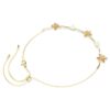 Collar Idyllia con perlas de cristal, cortes variados, motivos florales, multicolor, chapado en tono dorado Collar Idyllia con perlas de cristal, cortes variados, motivos florales, multicolor, chapado en tono dorado