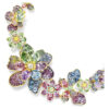 Collar Idyllia: cortes variados, pavé, flor, multicolor, chapado en oro
