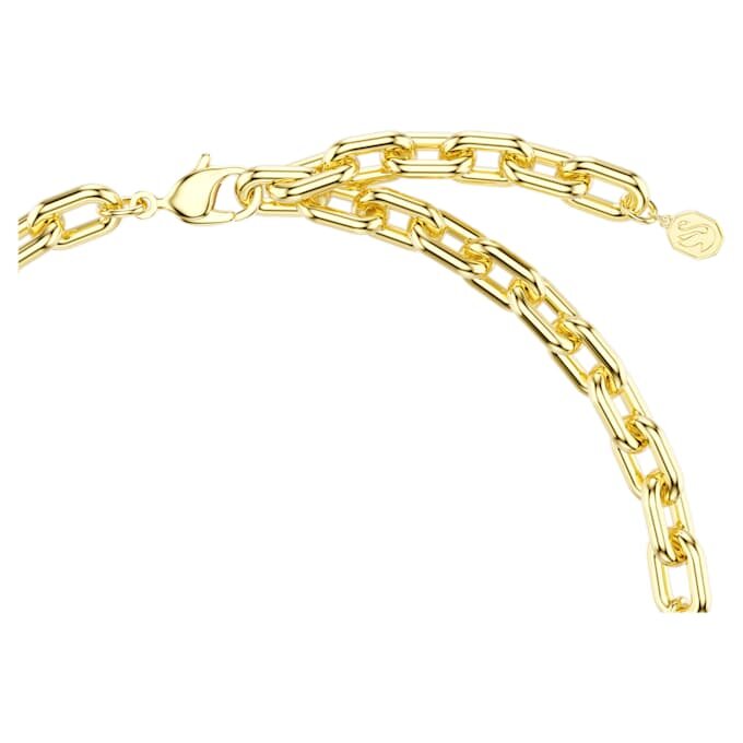 Collar Idyllia: cortes variados, pavé, flor, multicolor, chapado en oro