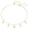 Collar Imber con cortes variados, blanco, chapado en tono dorado Collar Imber con cortes variados, blanco, chapado en tono dorado