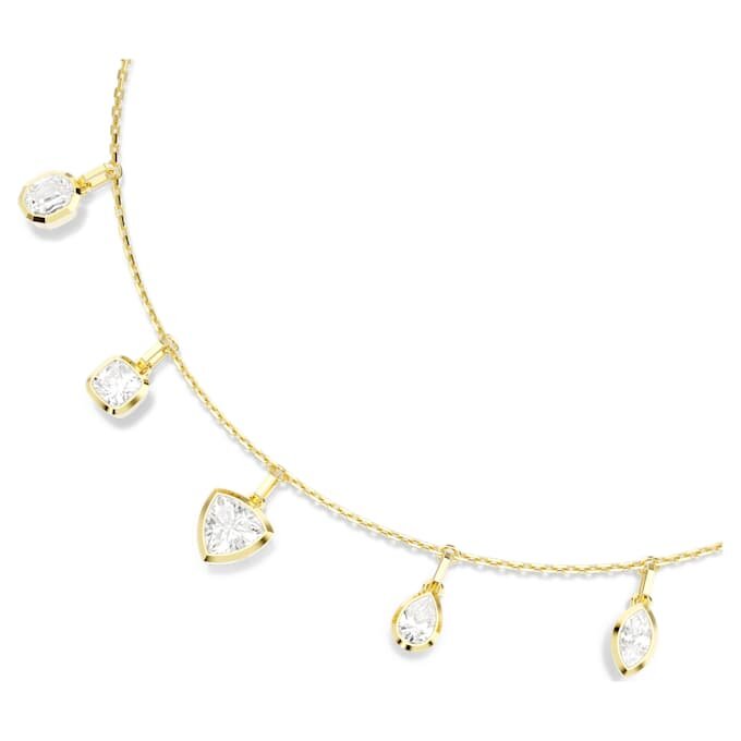 Collar Imber con cortes variados, blanco, chapado en tono dorado Collar Imber con cortes variados, blanco, chapado en tono dorado
