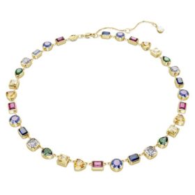 Collar Imber con cortes variados, multicolor, chapado en tono dorado Collar Imber con cortes variados, multicolor, chapado en tono dorado