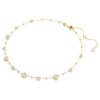 Collar Imber de corte redondo, diseño disperso, blanco, chapado en tono dorado Collar Imber de corte redondo, diseño disperso, blanco, chapado en tono dorado