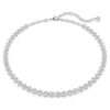 Collar Imber Tennis, corte redondo, blanco, chapado en rodio