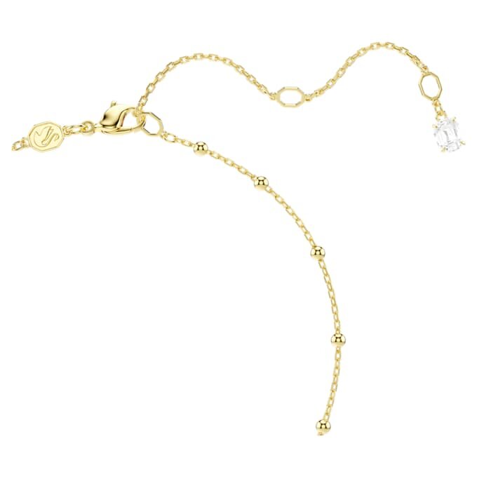 Collar Imber Y de corte redondo, blanco, chapado en tono dorado Collar Imber Y de corte redondo, blanco, chapado en tono dorado