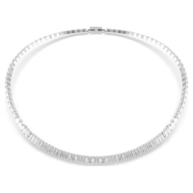 Collar Matrix con corte baguette, blanco, chapado en rodio Collar Matrix con corte baguette, blanco, chapado en rodio