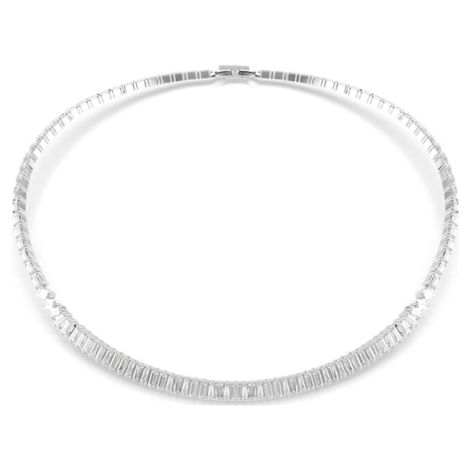 Collar Matrix con corte baguette, blanco, chapado en rodio Collar Matrix con corte baguette, blanco, chapado en rodio