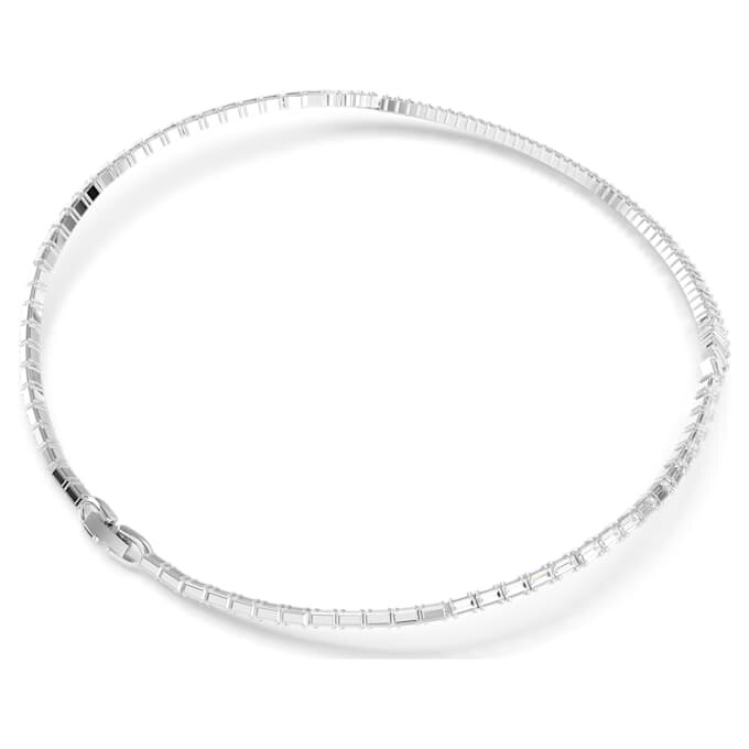 Collar Matrix con corte baguette, blanco, chapado en rodio Collar Matrix con corte baguette, blanco, chapado en rodio