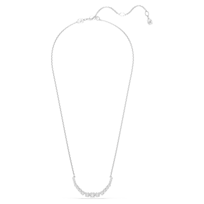 Collar Matrix con degradado de cortes redondos, blanco, chapado en rodio Collar Matrix con degradado de cortes redondos, blanco, chapado en rodio