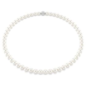 Collar Matrix con perlas de cristal, blanco, chapado en rodio Collar Matrix con perlas de cristal, blanco, chapado en rodio