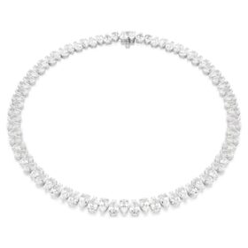 Collar Matrix Tennis con corte en pera, blanco, chapado en rodio Collar Matrix Tennis con corte en pera, blanco, chapado en rodio