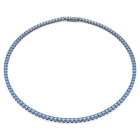 Collar Matrix Tennis, corte redondo, azul, chapado en rutenio Collar Matrix Tennis, corte redondo, azul, chapado en rutenio