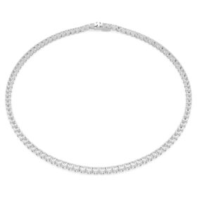 Collar Matrix Tennis, corte redondo, blanco, chapado en rodio Collar Matrix Tennis, corte redondo, blanco, chapado en rodio