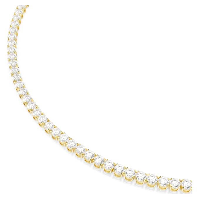 Collar Matrix Tennis de corte redondo, blanco, chapado en tono dorado Collar Matrix Tennis de corte redondo, blanco, chapado en tono dorado